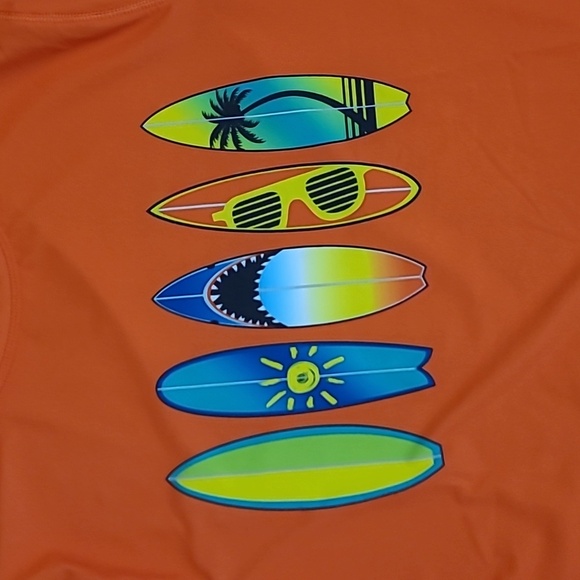 💥3for$12💥 Wonder Nation boy's Orange Surfboard Graphic Shirt size XXL (18) - Picture 2 of 4